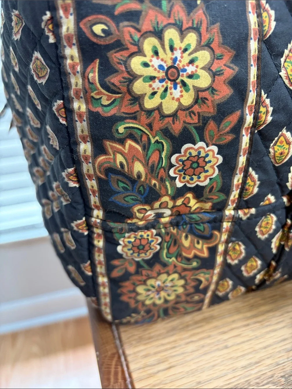 MaggiB Black XL Quilted Travel Duffel Bag with Matching Cosmetic Case